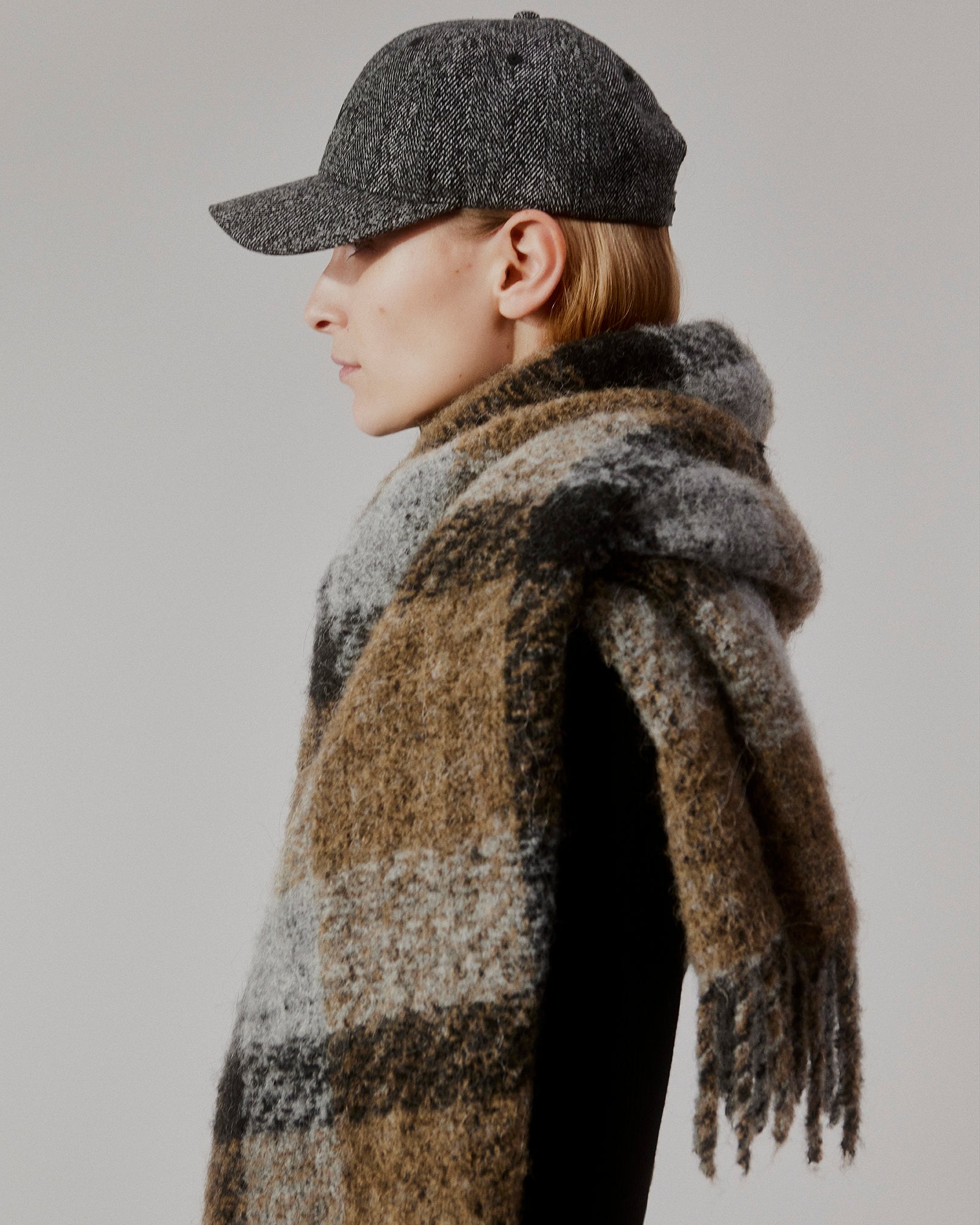 Day Woolen Herringbone kasket - sort